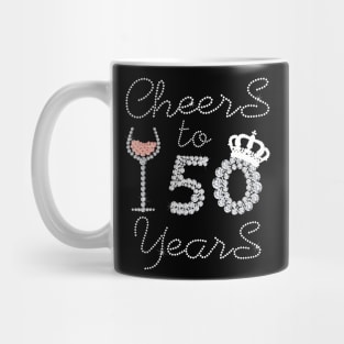 Queen Girl Drink Wine Cheers To 50 Years Old Happy Birthday Mug